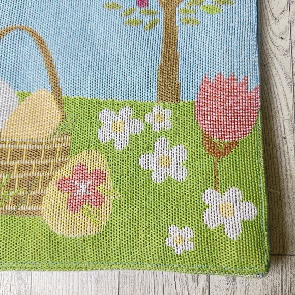 Easter Bunny Egg Hunt  Basket Pastel Placemats Set Of 4 - Picture 3 of 6